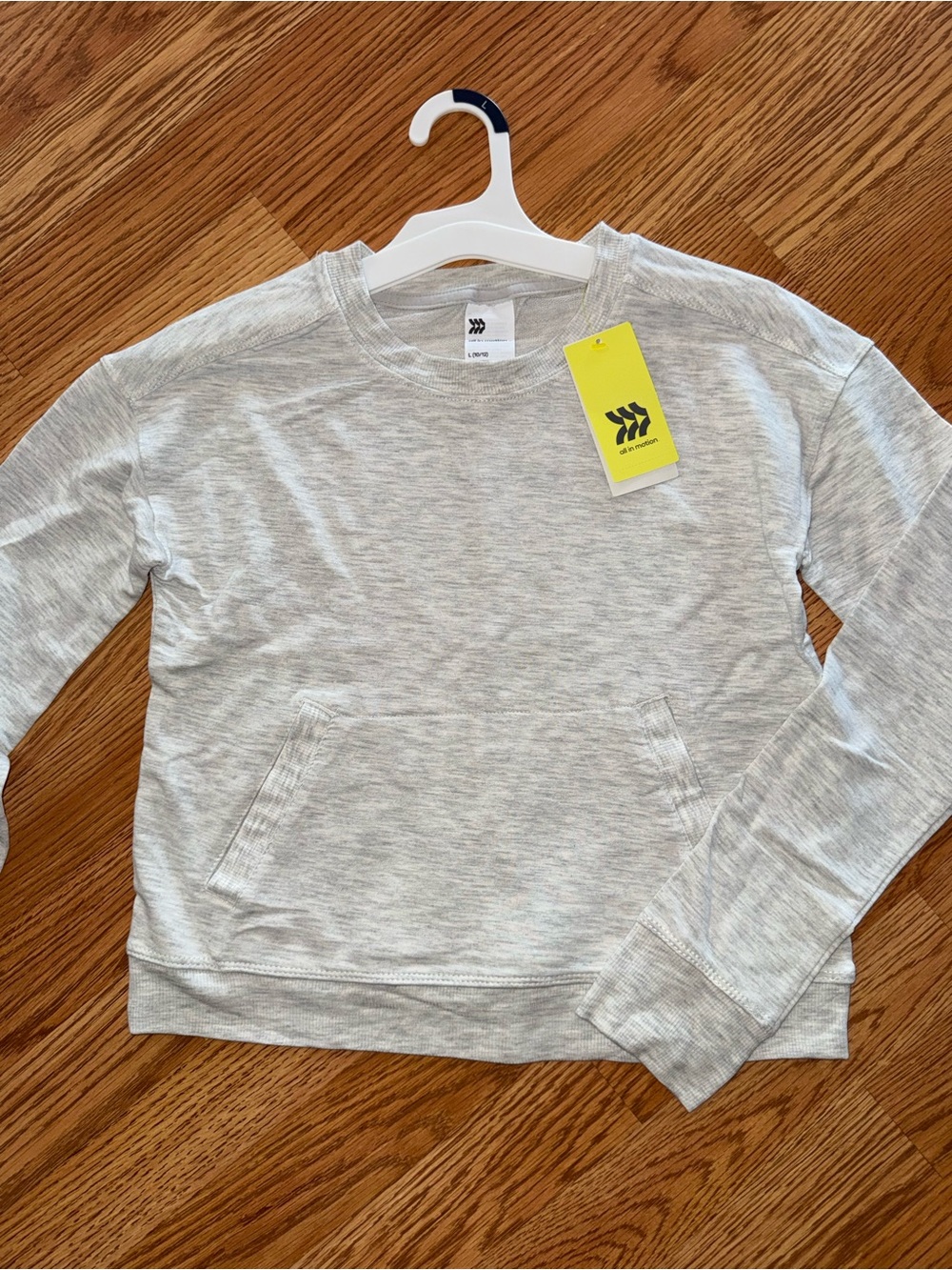 All in Motion Girls’ Size L 10/12 Gray Long Sleeve Pullover Sweatshirt NWT